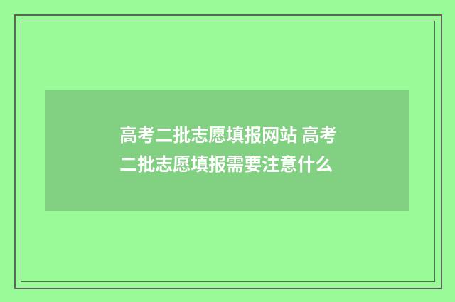 高考二批志愿填报网站 高考二批志愿填报需要注意什么