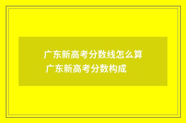 广东新高考分数线怎么算 广东新高考分数构成