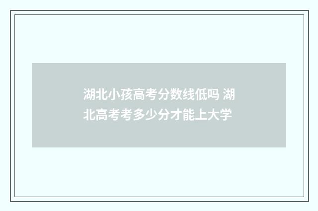 湖北小孩高考分数线低吗 湖北高考考多少分才能上大学