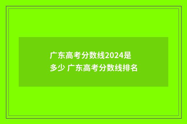 广东高考分数线2024是多少 广东高考分数线排名