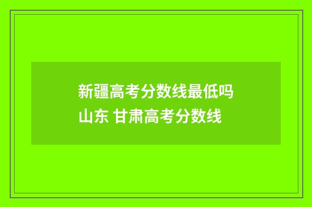 新疆高考分数线最低吗山东 甘肃高考分数线