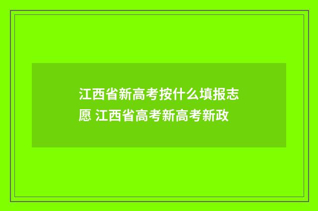 江西省新高考按什么填报志愿 江西省高考新高考新政