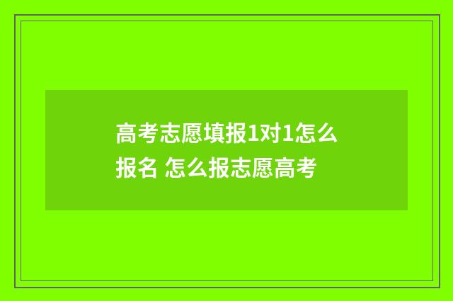 高考志愿填报1对1怎么报名 怎么报志愿高考