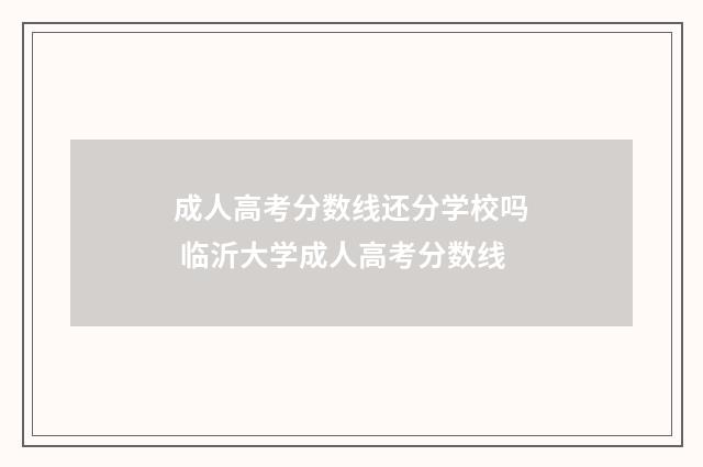 成人高考分数线还分学校吗 临沂大学成人高考分数线
