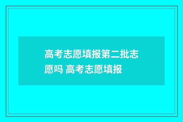 高考志愿填报第二批志愿吗 高考志愿填报