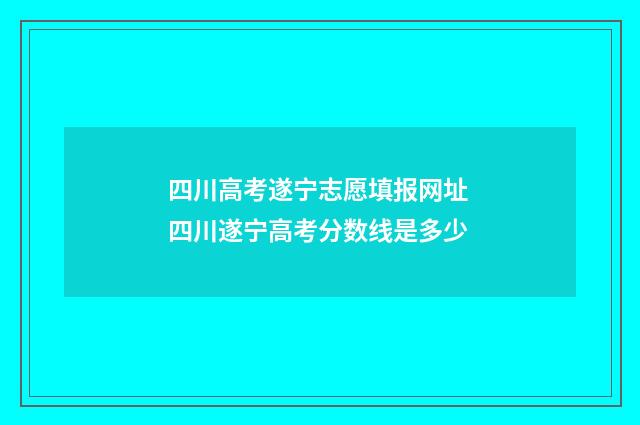 四川高考遂宁志愿填报网址 四川遂宁高考分数线是多少