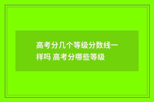 高考分几个等级分数线一样吗 高考分哪些等级