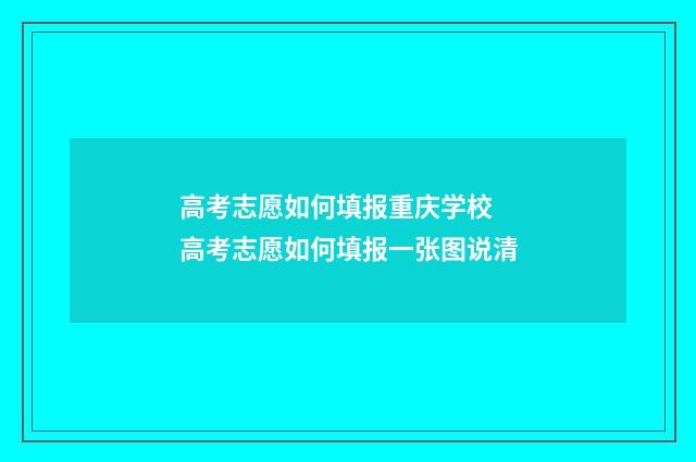 高考志愿如何填报重庆学校 高考志愿如何填报一张图说清