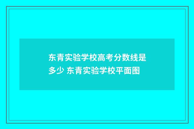 东青实验学校高考分数线是多少 东青实验学校平面图