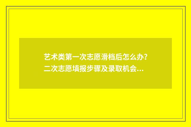艺术类第一次志愿滑档后怎么办？二次志愿填报步骤及录取机会解析 艺术类第一次志愿和第二次志愿有什么区别