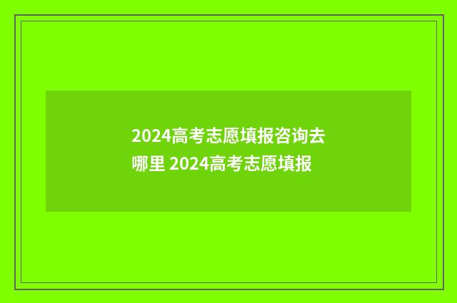 2024高考志愿填报咨询去哪里 2024高考志愿填报