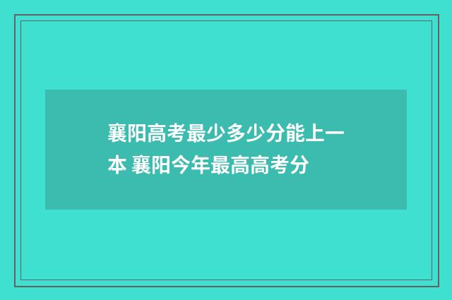 襄阳高考最少多少分能上一本 襄阳今年最高高考分