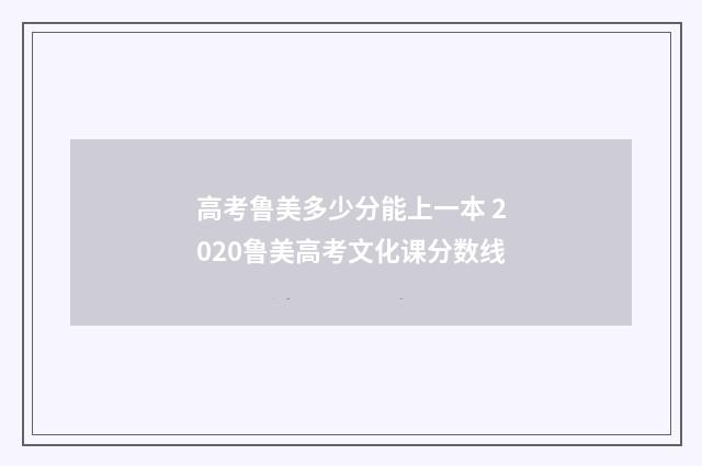 高考鲁美多少分能上一本 2020鲁美高考文化课分数线