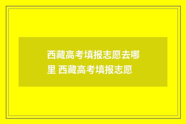 西藏高考填报志愿去哪里 西藏高考填报志愿
