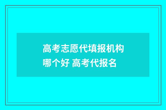 高考志愿代填报机构哪个好 高考代报名