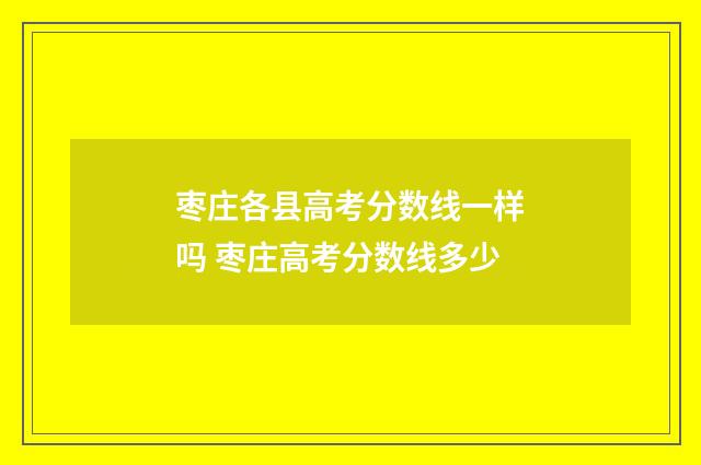 枣庄各县高考分数线一样吗 枣庄高考分数线多少
