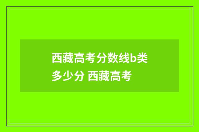 西藏高考分数线b类多少分 西藏高考