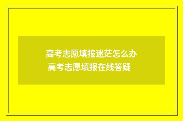 高考志愿填报迷茫怎么办 高考志愿填报在线答疑