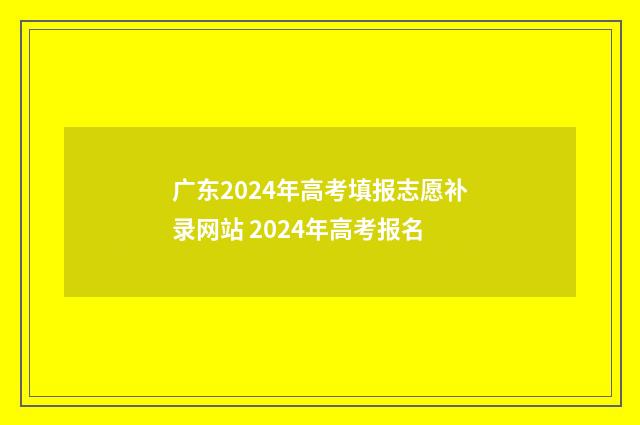 广东2024年高考填报志愿补录网站 2024年高考报名