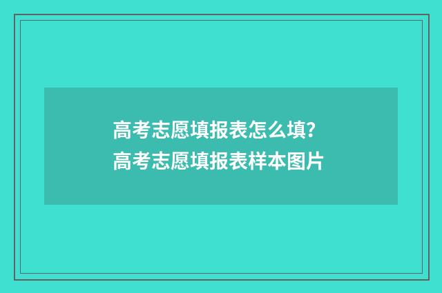 高考志愿填报表怎么填？ 高考志愿填报表样本图片