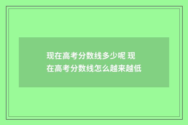 现在高考分数线多少呢 现在高考分数线怎么越来越低