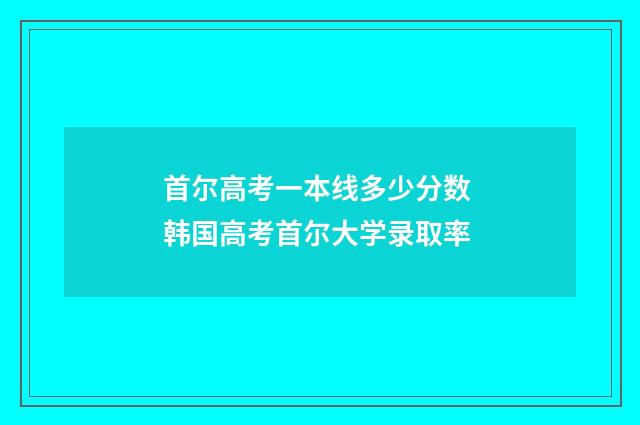 首尔高考一本线多少分数 韩国高考首尔大学录取率