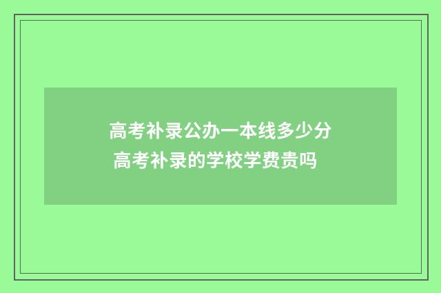 高考补录公办一本线多少分 高考补录的学校学费贵吗