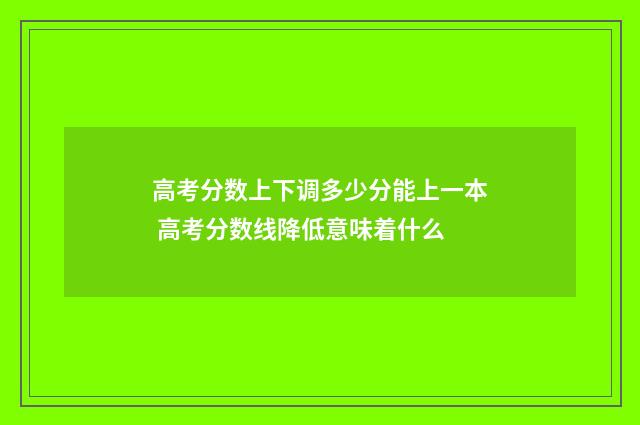 高考分数上下调多少分能上一本 高考分数线降低意味着什么
