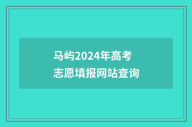 马屿2024年高考志愿填报网站查询