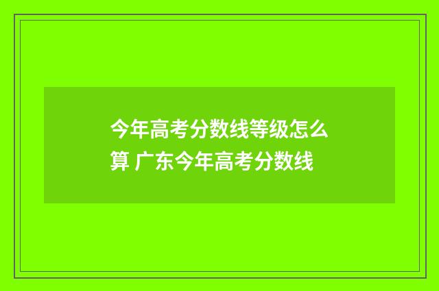 今年高考分数线等级怎么算 广东今年高考分数线