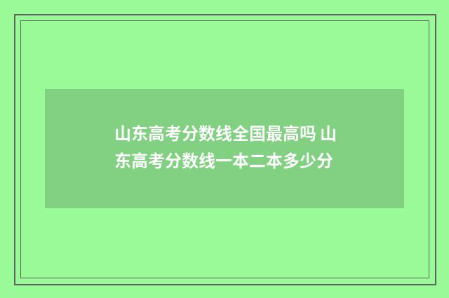 山东高考分数线全国最高吗 山东高考分数线一本二本多少分