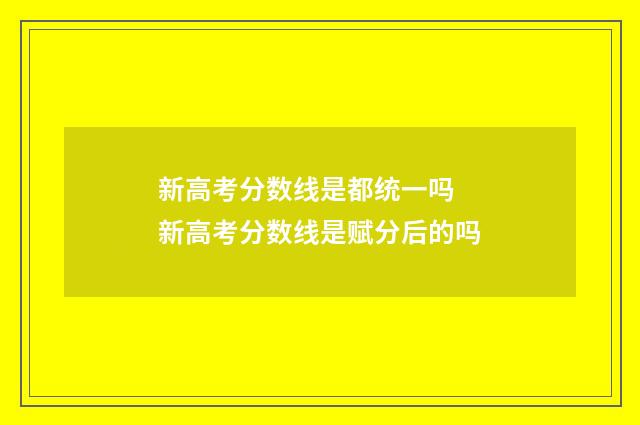 新高考分数线是都统一吗 新高考分数线是赋分后的吗