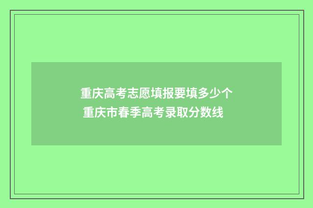 重庆高考志愿填报要填多少个 重庆市春季高考录取分数线