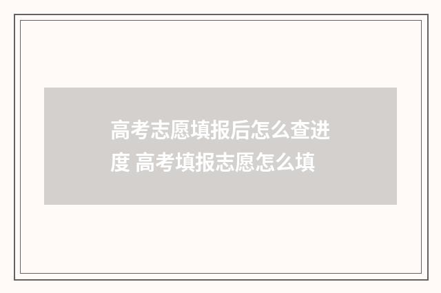 高考志愿填报后怎么查进度 高考填报志愿怎么填