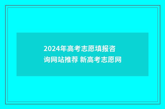 2024年高考志愿填报咨询网站推荐 新高考志愿网