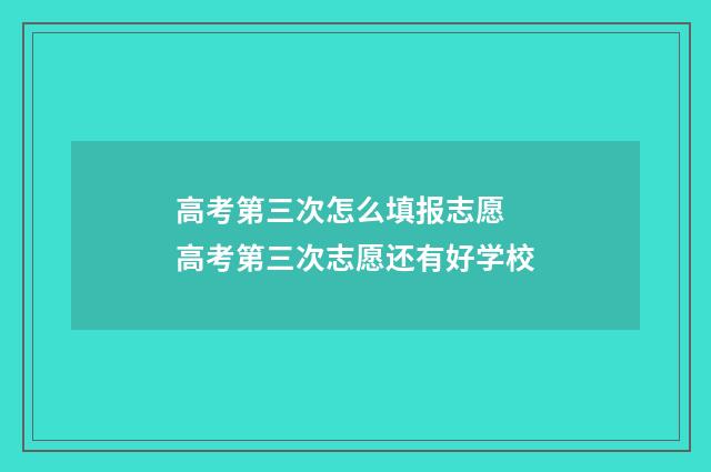 高考第三次怎么填报志愿 高考第三次志愿还有好学校