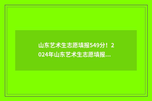 山东艺术生志愿填报549分！2024年山东艺术生志愿填报指南 山东艺术生志愿表