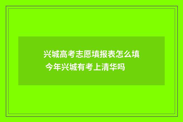 兴城高考志愿填报表怎么填 今年兴城有考上清华吗