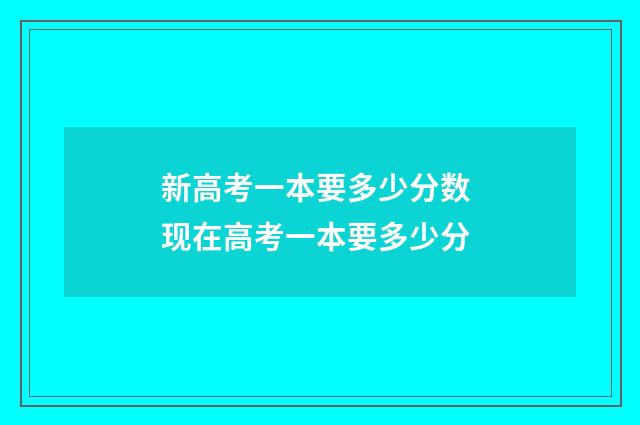 新高考一本要多少分数 现在高考一本要多少分