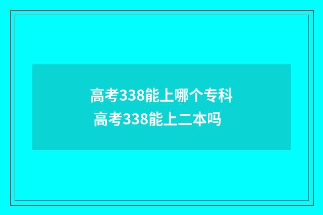 高考338能上哪个专科 高考338能上二本吗