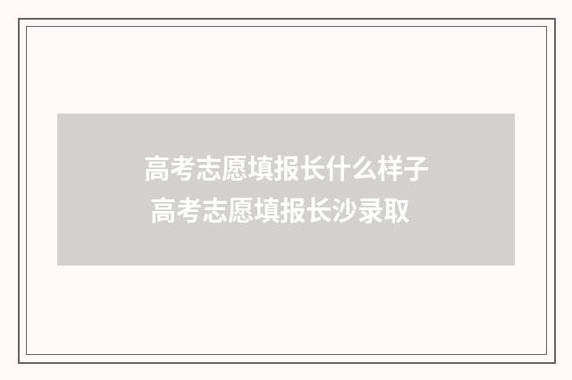 高考志愿填报长什么样子 高考志愿填报长沙录取