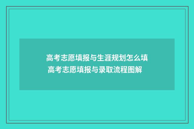 高考志愿填报与生涯规划怎么填 高考志愿填报与录取流程图解