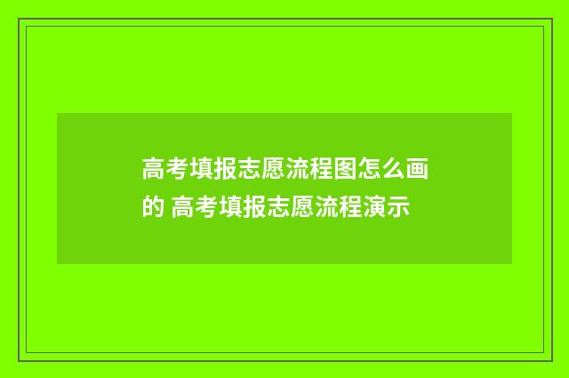高考填报志愿流程图怎么画的 高考填报志愿流程演示
