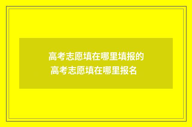 高考志愿填在哪里填报的 高考志愿填在哪里报名