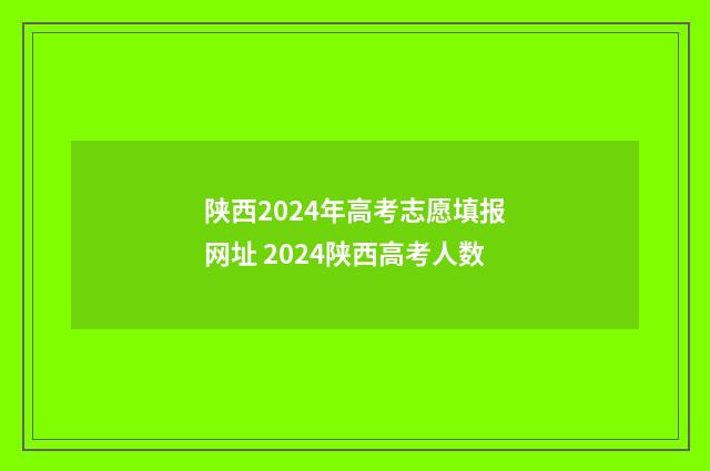 陕西2024年高考志愿填报网址 2024陕西高考人数
