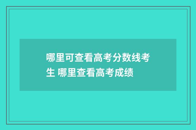 哪里可查看高考分数线考生 哪里查看高考成绩