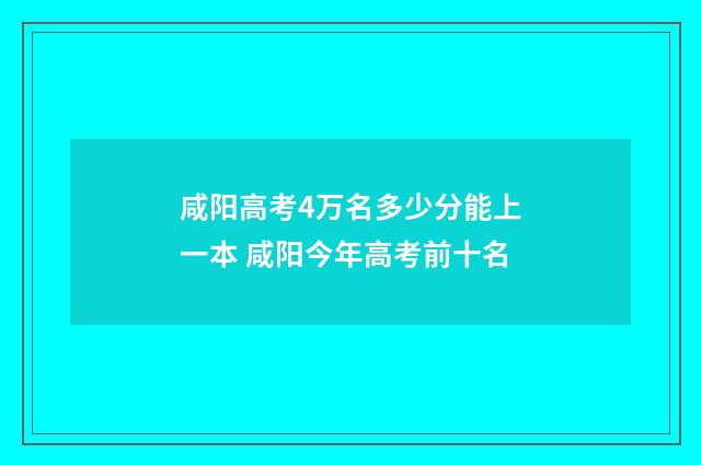 咸阳高考4万名多少分能上一本 咸阳今年高考前十名
