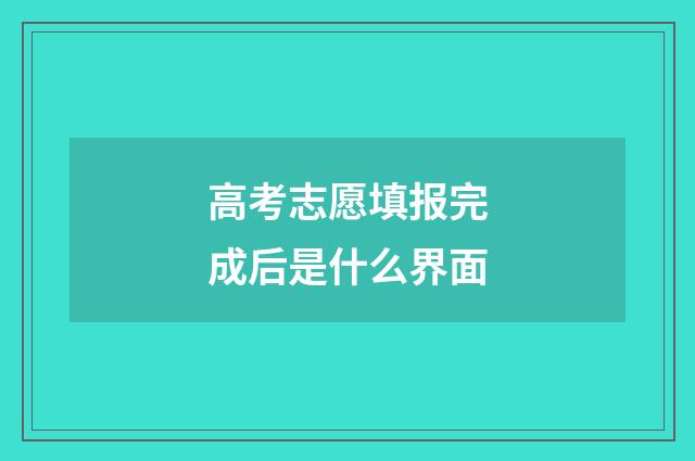 高考志愿填报完成后是什么界面