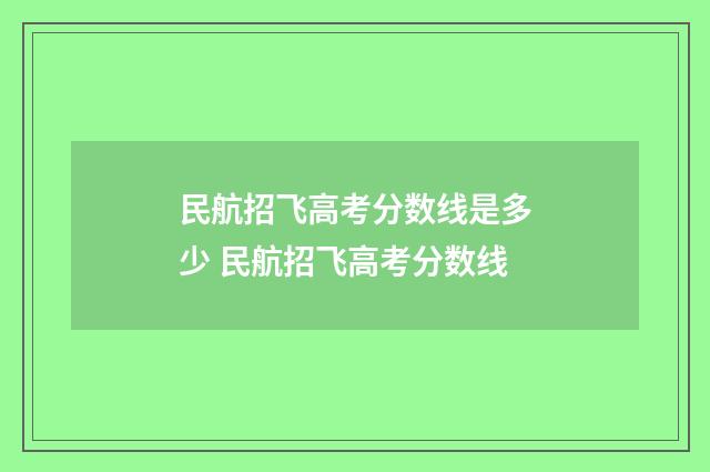 民航招飞高考分数线是多少 民航招飞高考分数线