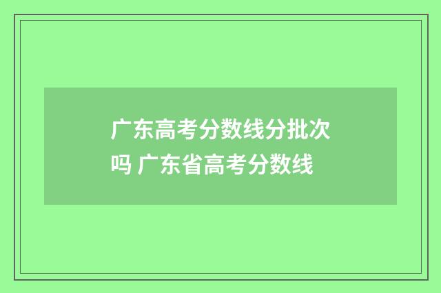 广东高考分数线分批次吗 广东省高考分数线